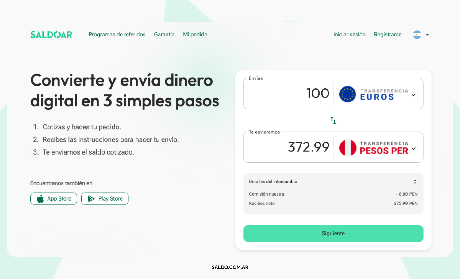 comisión recibir dinero del extranjero en Perú